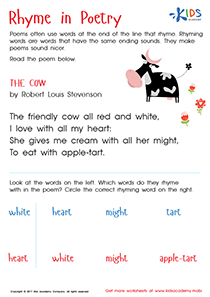 Rhyming Worksheets: Free Rhyming Words Coloring Worksheets PDF